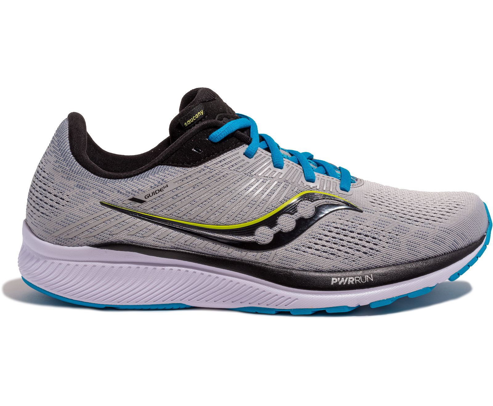 Saucony Guide 14 Wide Men\'s Running Shoes Grey / Blue | Canada 504PJJQ